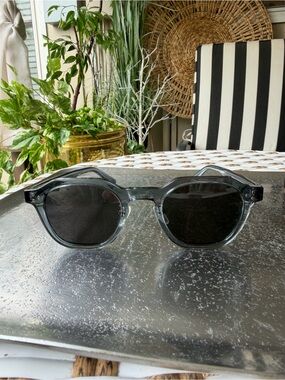 Transparent Gray Frame Sunglasses with Black Lenses